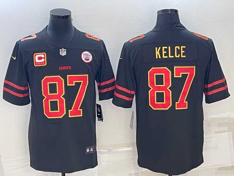 Men's Kansas City Chiefs #87 Travis Kelce Black Red Gold 4-star C Patch Vapor Untouchable Limited Stitched Jersey,We sell and wholesale Men's Kansas City Chiefs #87 Travis Kelce Black Red Gold 4-star C Patch Vapor Untouchable Limited Stitched Jersey on line form chian!